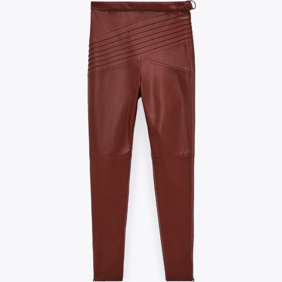 ZARA LEATHER LEGGINGS - Picture 4 of 6